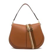 Bruin Leren Ronde Tas Gianni Chiarini , Brown , Dames