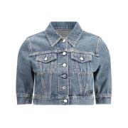 Denim jack met klassieke kraag Prada , Blue , Dames