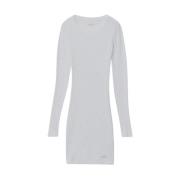 Katoenen Crewneck Jurk Alexander Wang , White , Dames