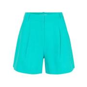 Turquoise Geplooide Shorts voor de Zomer mbyM , Blue , Dames