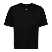 Zwarte Katoenen T-Boxt-D T-shirt Diesel , Black , Heren