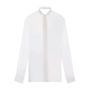 Witte zijden chiffon overhemd met strik Dolce & Gabbana , White , Dame...