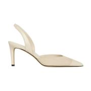 Stijlvolle Suede Slingback Pumps Kiton , Beige , Dames