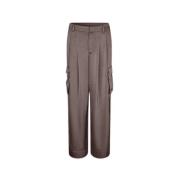 Satijnen Cargo Broek Fallen Rock Stijl mbyM , Brown , Dames