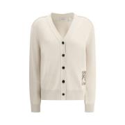 Iconische Logo Cardigan met V-hals Burberry , Beige , Dames