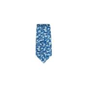 Handgemaakte Bloemen Zijden Stropdas Kiton , Blue , Unisex