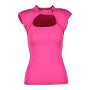 Elegante Gebreide Top met Viscose-Polyester Liu Jo , Pink , Dames