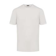 Beige Katoenen T-shirt Korte Mouw Kiton , White , Heren