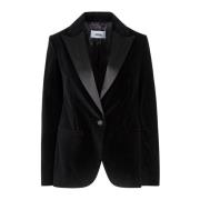 Fluwelen Blazer met Satijnen Revers Mauro Grifoni , Black , Dames