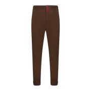 Bruine Katoenen Trekkoord Jogger Broek Kiton , Brown , Heren