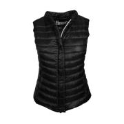 Zwarte Nylonvest met Echte Dons Herno , Black , Dames