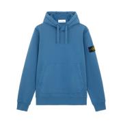 Katoen Fleece Avio Sweatshirt Stone Island , Blue , Heren