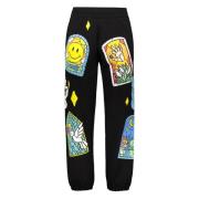 Smiley® Katoenen Track-Pants met Reliëfprint Market , Black , Heren