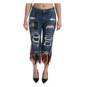 Stijlvolle Cropped Jeans met lage taille Dolce & Gabbana , Blue , Dame...