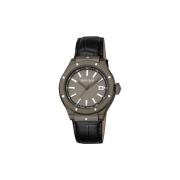 Gun Color Herenhorloge met Leren Band Roberto Cavalli , Black , Heren