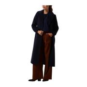 Elegante Donkerblauwe Jas Notre-v , Blue , Dames