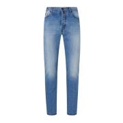 Slim-Fit Katoenen Jeans Kiton , Blue , Heren