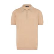 Zachte Egyptische katoenen poloshirt Kiton , Beige , Heren