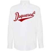 Shirt met Logo Print Dsquared2 , White , Heren