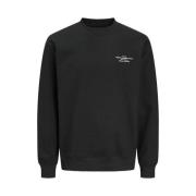 Zwarte Sweatshirt met ronde hals Jack & Jones , Black , Heren