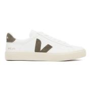 Witte Leren Sneakers met Khaki Accents Veja , White , Heren