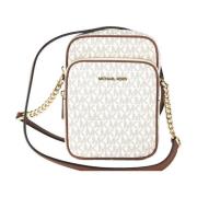 Ketting Crossbody Tas in Vanille Handtekening Michael Kors , Beige , D...