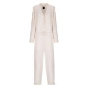 Tuta Scollo V In Wol En Angora Laneus , Beige , Dames