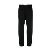 Zwarte Satijnen Joggingbroek Logo Moncler , Black , Dames