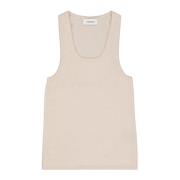 Tanktop Ronde Hals Laneus , Beige , Dames