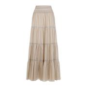 Neutrale Katoenen Rok Ss25 Ermanno Scervino , Beige , Dames