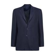 Navy Blauwe Kasjmier Jas Kiton , Blue , Heren