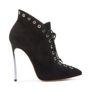 Elegante Zwarte Suède Schoen met Bladehak Casadei , Black , Dames