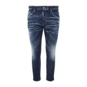 Navy Blue Slim-fit Jeans Dsquared2 , Blue , Heren