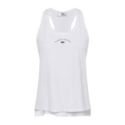 Katoenen Jersey Racerback Top met Logo Elisabetta Franchi , White , Da...