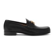 Zwarte leren Loafer schoenen Valentino Garavani , Black , Heren