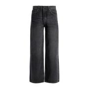 Gedistresseerde Cropped Jeans Anine Bing , Black , Dames