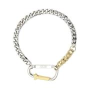 Chunky Carabiner Ketting in Zilver Aries , Gray , Unisex