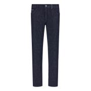 Selvedge Katoen Denim Jeans Boggi Milano , Blue , Heren