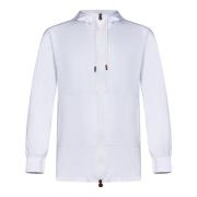 Witte Hoodie met Rits Kiton , White , Heren