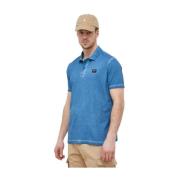 Katoenen poloshirt met iconisch embleem Paul & Shark , Blue , Heren