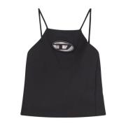 Mouwloze top met Ovaal D-detail Diesel , Black , Dames