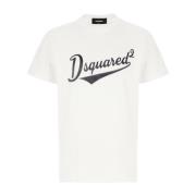 Casual Katoenen T-shirt voor Mannen Dsquared2 , White , Heren