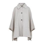 Lange Logo Cape van Alpacawol Max Mara , Gray , Dames