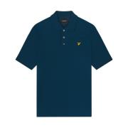 Polyester Plain Polo Shirt Lyle & Scott , Blue , Heren