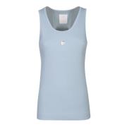 Blauwe Ribgebreide Tanktop Givenchy , Blue , Dames