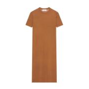 Soepel T-shirt Jurk Róhe , Brown , Dames