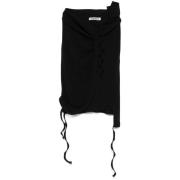 Zwarte Geplooide Rok Met Knoopsluiting Ottolinger , Black , Dames