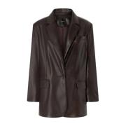 Imitatieleren jas Herfst/Winter Vrouwen Pinko , Brown , Dames