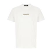 Casual Katoenen T-Shirt voor Mannen Dsquared2 , White , Heren