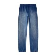 Blauwe Sportbroek met Logoborduursel Diesel , Blue , Heren